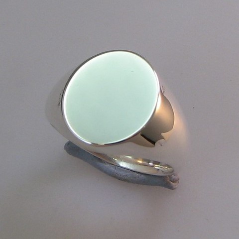 White gold signet rings