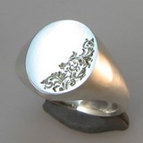 half face engraved signet rings